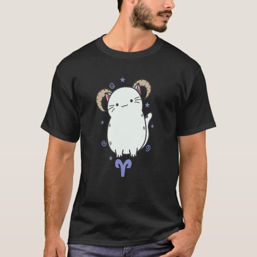 猫のホロスコープ おひつじ座 Tシャツ (正面)