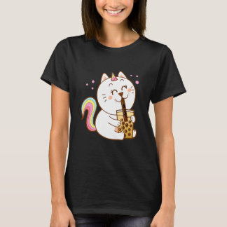 猫のボバティーバブル かわいい猫 ユニコーンのボバティー Tシャツ