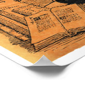 猫のポスターは本が多すぎることはない ポスター (角)