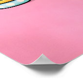 猫のポスター、女の子の愛を称えるウォールアート、ピンク ポスター (角)