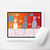 猫のポップアート マウスパッド (マウス)