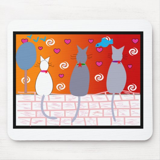 猫のポップアート マウスパッド (正面)