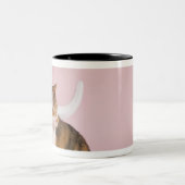 猫のポートレート ツートーンマグカップ (中央)