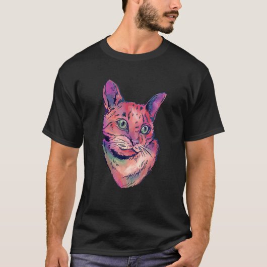 猫のポートレート Tシャツ (正面)