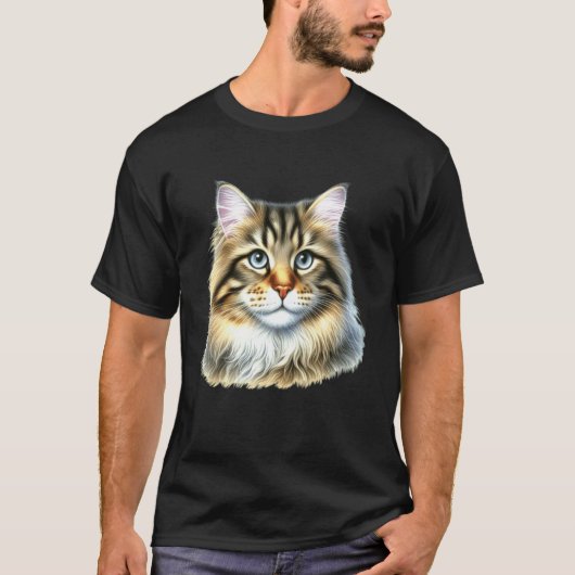 猫のポートレート Tシャツ (正面)