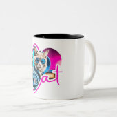 猫のマグで生活が良いラップ猫好きマグ ツートーンマグカップ (正面右)