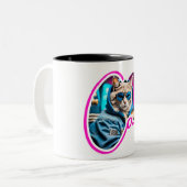 猫のマグで生活が良いラップ猫好きマグ ツートーンマグカップ (正面左)