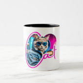 猫のマグで生活が良いラップ猫好きマグ ツートーンマグカップ (中央)