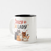 猫のマグで生活が良いラップ猫好きマグ ツートーンマグカップ (正面左)