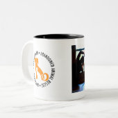 猫のマグとのヨガ ツートーンマグカップ (正面左)