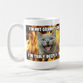 猫のマグを不平は言わない コーヒーマグカップ (左)