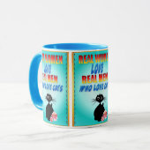 猫のマグを愛する本当の女愛実質の人 マグカップ (正面左)