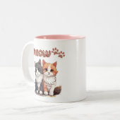 猫のマグカップ Meow Cat Mug ツートーンマグカップ (正面左)