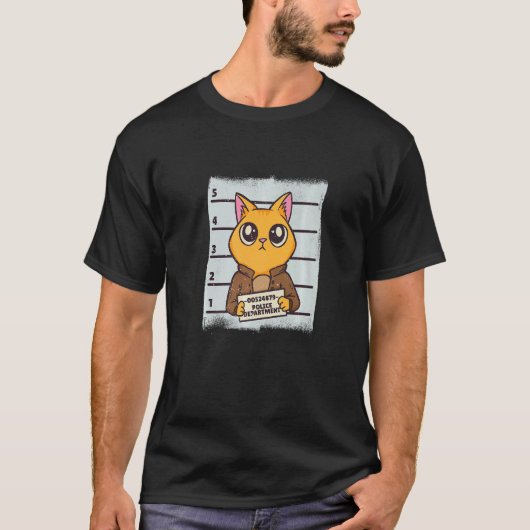 猫のマグショット刑務所 Tシャツ (正面)