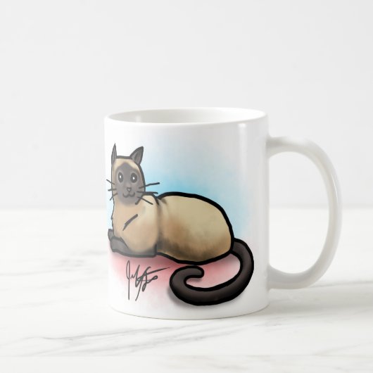 猫のマグ-シャムパターン コーヒーマグカップ (右)