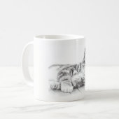 猫のマグ、猫の芸術のマグ、猫好きは襲います コーヒーマグカップ (正面左)