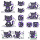 猫のマスコットステッカー シール (正面)