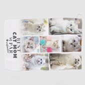 猫のママの写真コラージュ ゴルフタオル (横)