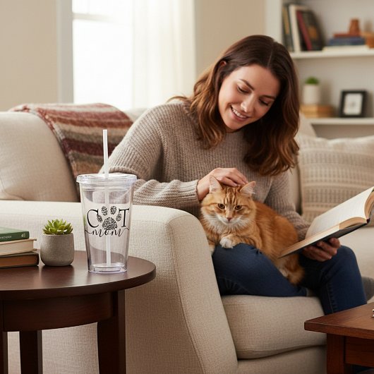 猫のママの絵柄 アクリルタンブラー