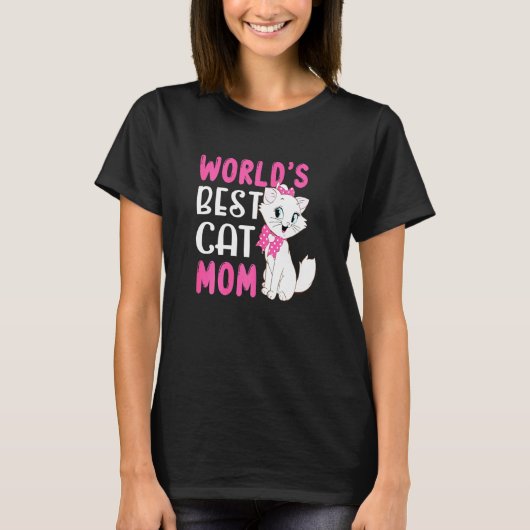 猫のママデザイン Tシャツ (正面)