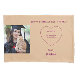 猫のママ卒業お誕生日おめでとうフォト 枕カバー