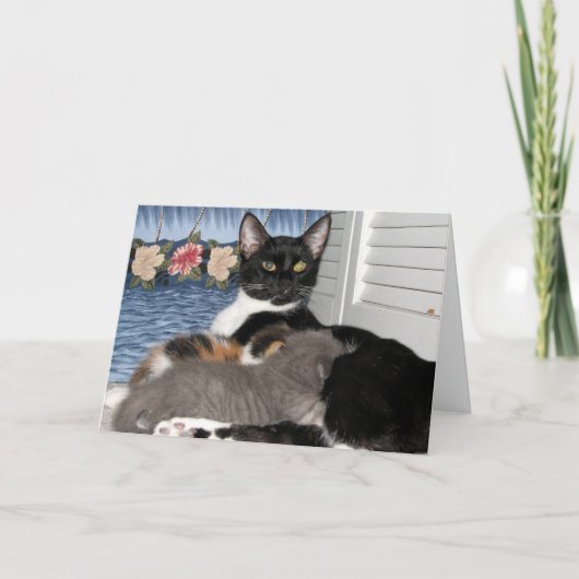 猫のママ大好きありがとうカード サンキューカード (正面)