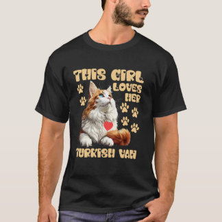 猫のママ この娘はトルコバン猫が大好き 猫の飼い主 Tシャツ