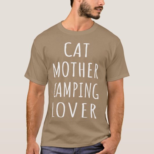 猫のママ キャンプ好きな男子 Tシャツ (正面)
