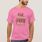 猫のママ コーヒー好き Tシャツ (正面)