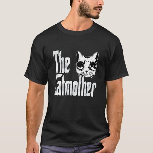 猫のママ ネコのお母さん ゴーグル Tシャツ (正面)