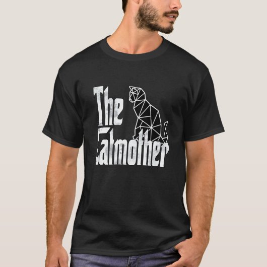 猫のママ ポリゴン猫マザーキティママ Tシャツ (正面)