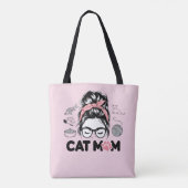 "猫のママ" 可愛い猫好きの女性向けグッズ トートバッグ (裏面)