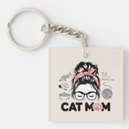 "猫のママ" 可愛い猫好き女性向けグッズ キーホルダー