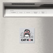 "猫のママ" 可愛い猫好き女性向けグッズ マグネット (インサイチュ (食洗機))