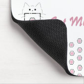 猫のママ 可愛い 猫の手 白とピンク マウスパッド (コーナー)