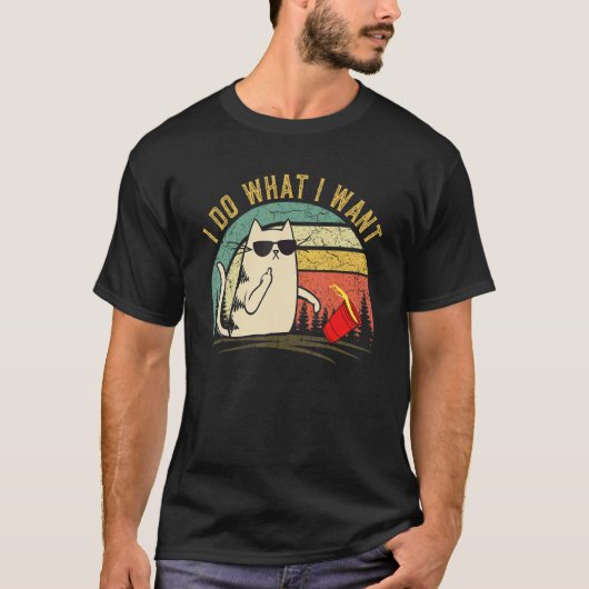 猫のママ 女性 女子向け 私は私のやりたいことをやる Tシャツ (正面)