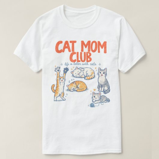 猫のママ , 猫ママ , 猫ママTシャツ, 猫好きへのギフト Tシャツ (デザイン正面)