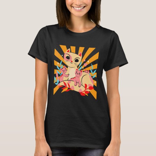 猫のママ Tシャツ (正面)