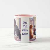 猫のマ最高のマーをパーソナライズ ツートーンマグカップ (中央)