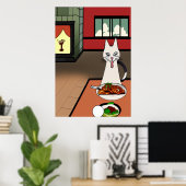 猫のミステリ食べスミート | AIアートポスター ポスター (ホームオフィス)