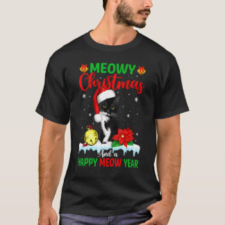 猫のミャウイー一家でお揃いのクリスマスパジャマ サンタ Tシャツ