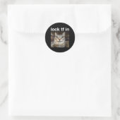 猫のミームでTFをロック ラウンドシール (バッグ)