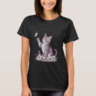 猫のミームの怒りが私を襲う おかしい 怒った かわいい猫 Tシャツ