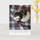 猫のミームの挨拶状 カード (黄色い花)