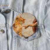 猫のミームアートによるアダムの創造 サルカ風 缶バッジ (インサイチュ)
