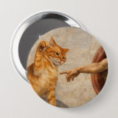 猫のミームアートによるアダムの創造 サルカ風 缶バッジ (正面&裏面)