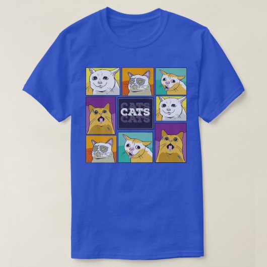 猫のミーム感情かわいい猫猫好き Tシャツ (デザイン正面)