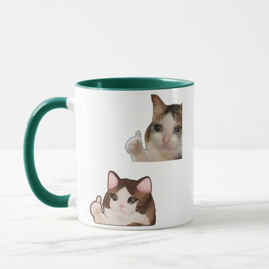 猫のミーム いいね 面白いOK 猫のミーム 子猫 マグカップ (左)