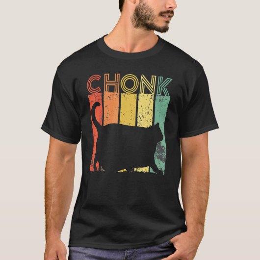 猫のミーム ビンテージ チャンク猫 ネコ Tシャツ (正面)