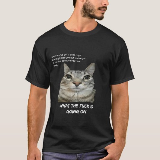 猫のミーム Tシャツ (正面)